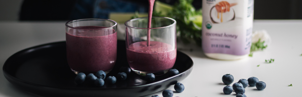 High Protein Blueberry Coconut Smoothie