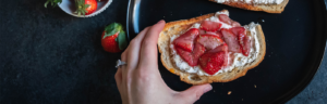 Roasted Strawberries and Cream Toast