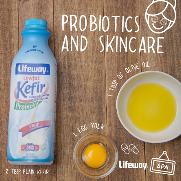 kefir skin care, kefir mask, probiotic skin care