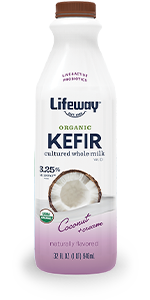 Organic Coconut and Cream Whole Milk Kefir 32oz Bottle