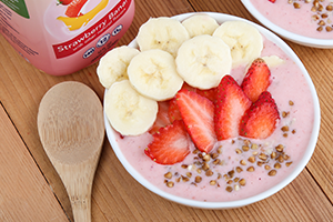 Strawberry Banana Kefir Smoothie Bowl