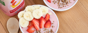 Strawberry Banana Kefir Smoothie Bowl