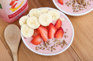 Strawberry Banana Kefir Smoothie Bowl
