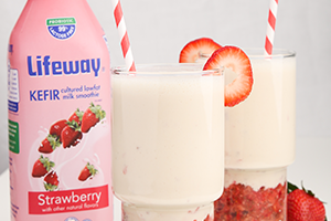 Lifeway Kefir, Peanut Butter and Strawberry Chunk Kefir Smoothie