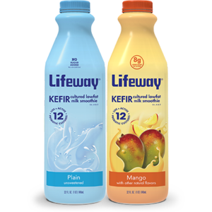 32oz Low Fat Plain and Mango Kefir