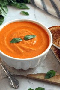 3-Ingredient Tomato Soup with Farmer Cheese