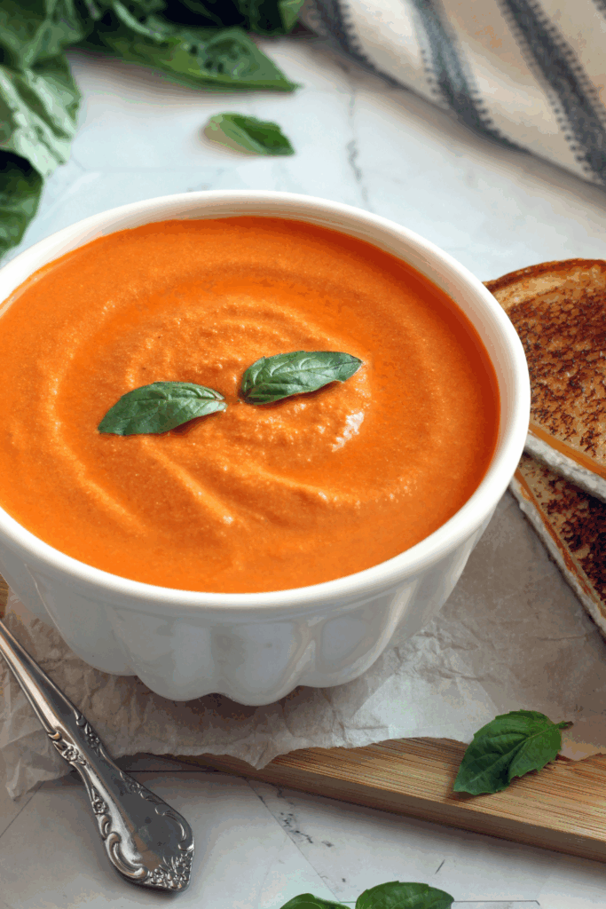 3-Ingredient Tomato Soup with Farmer Cheese