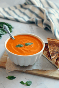 3-Ingredient Tomato Soup with Farmer Cheese
