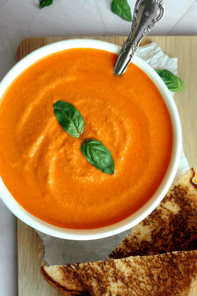 3-Ingredient Tomato Soup with Farmer Cheese