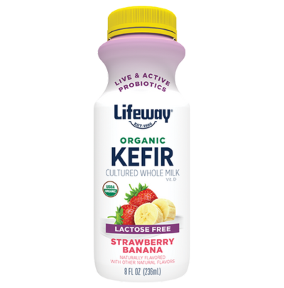 8 oz. Strawberry Banana Organic Whole Milk Kefir - Lactose-Free