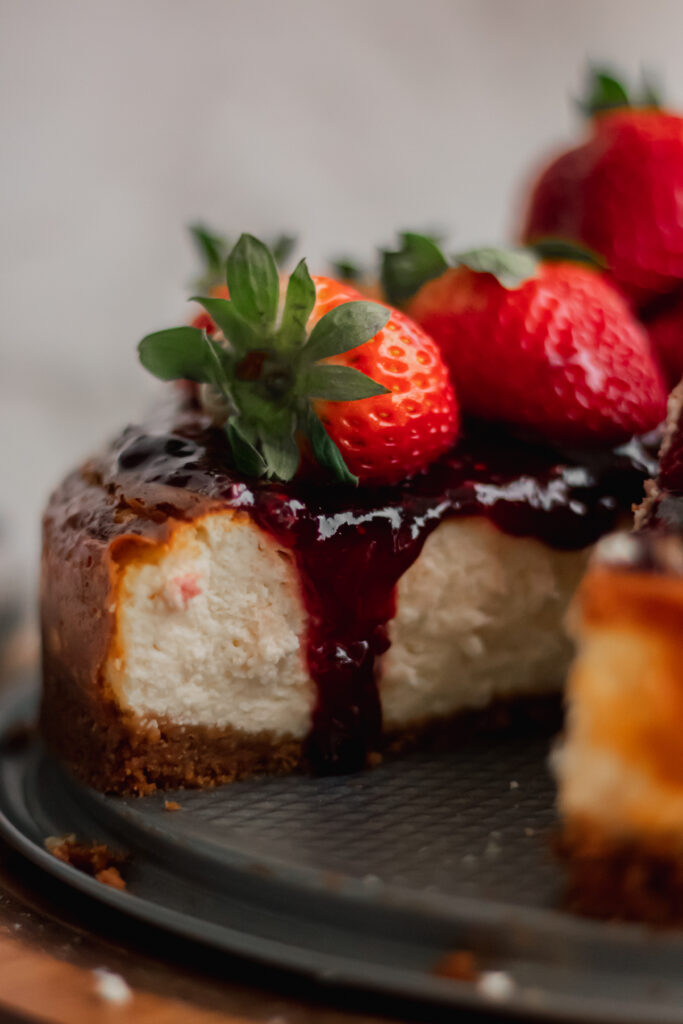 Air-Fried Strawberry Cheesecake made with Lifeway Farmer Cheese