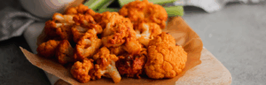Air Fryer Buffalo Cauliflower Bites with Farmer Cheese Dip