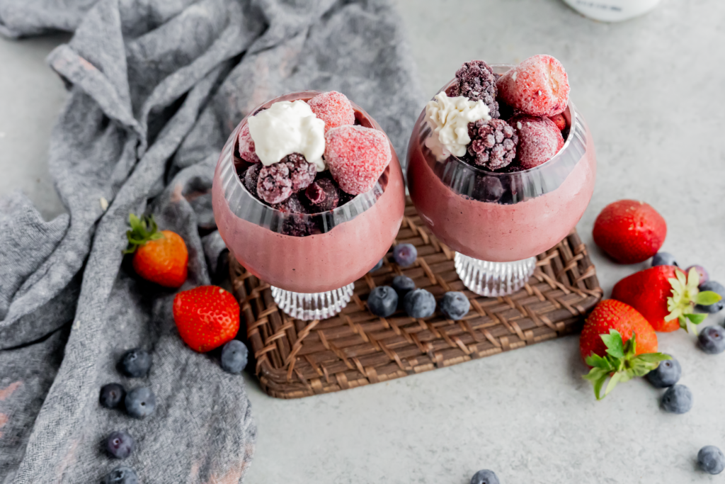 Berry Green Kefir Smoothie made with Lifeway Kefir