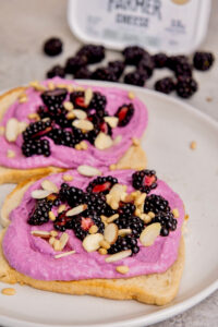 Blackberry Almond Toast made with Lifeway Farmer Cheese