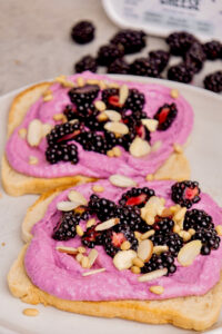 Blackberry Almond Toast made with Lifeway Farmer Cheese