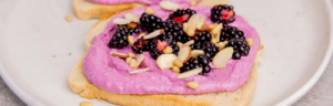 Blackberry Almond Toast made with Lifeway Farmer Cheese
