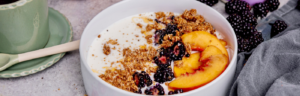 Blackberry Peach Kefir Bowl made with Lifeway Kefir