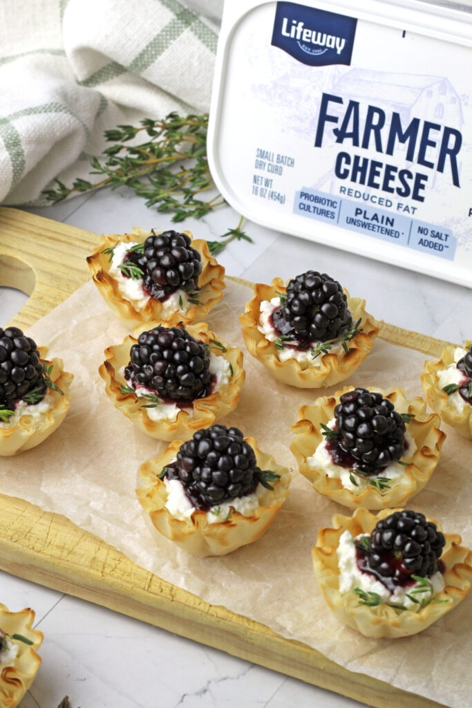 Blackberry Thyme Farmer Cheese Phyllo Cups 