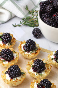Blackberry Thyme Farmer Cheese Phyllo Cups