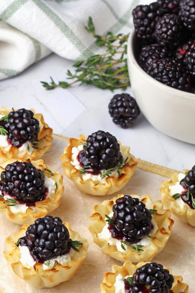 Blackberry Thyme Farmer Cheese Phyllo Cups 
