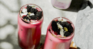 Blackberry Vanilla Protein Smoothie made with Lifeway
