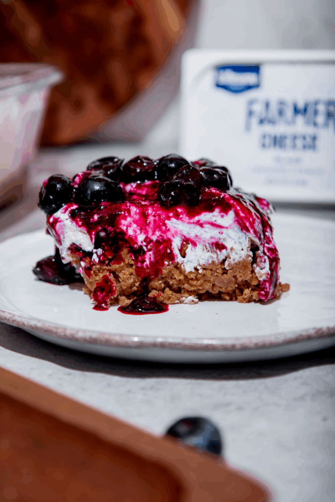 Blueberry Cheesecake Bars made with Lifeway Farmer Cheese