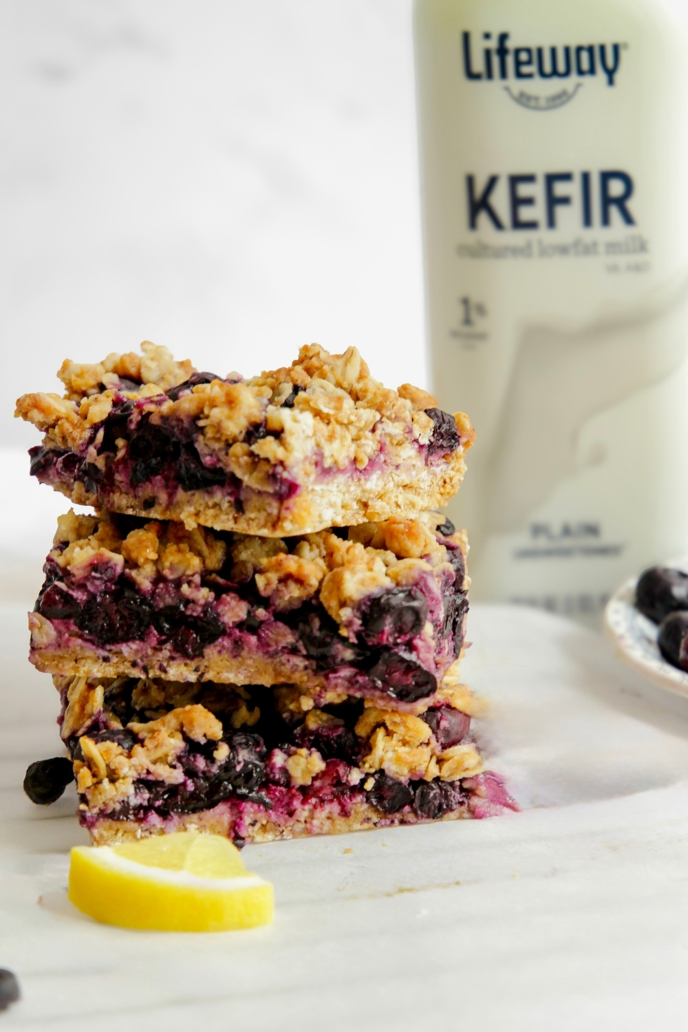Blueberry Cobbler Kefir Bars made with Lifeway Kefir