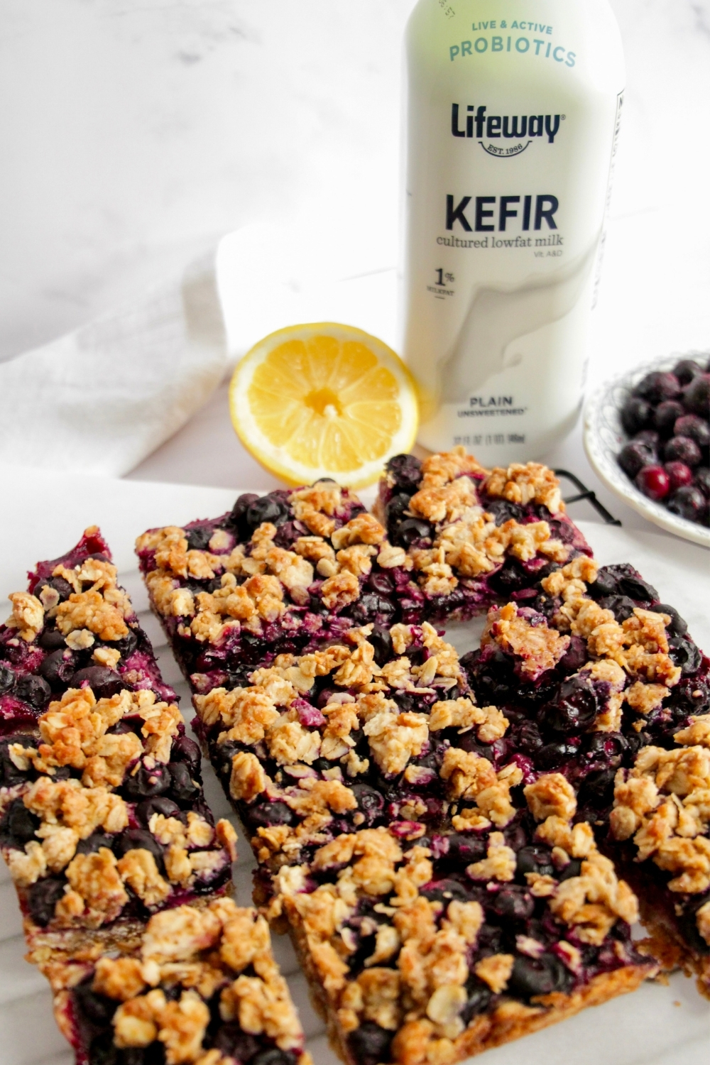 Blueberry Cobbler Kefir Bars made with Lifeway Kefir