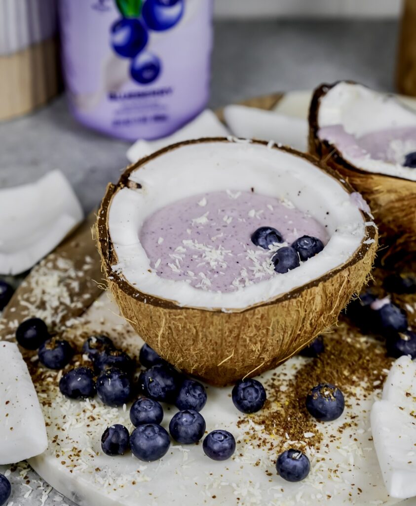 Blueberry Coconut Smoothie Bowls made with Lifeway Kefir