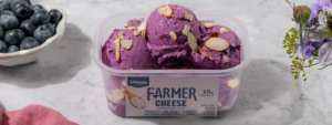 Blueberry Farmer Cheese Ice Cream made with Lifeway Farmer Cheese