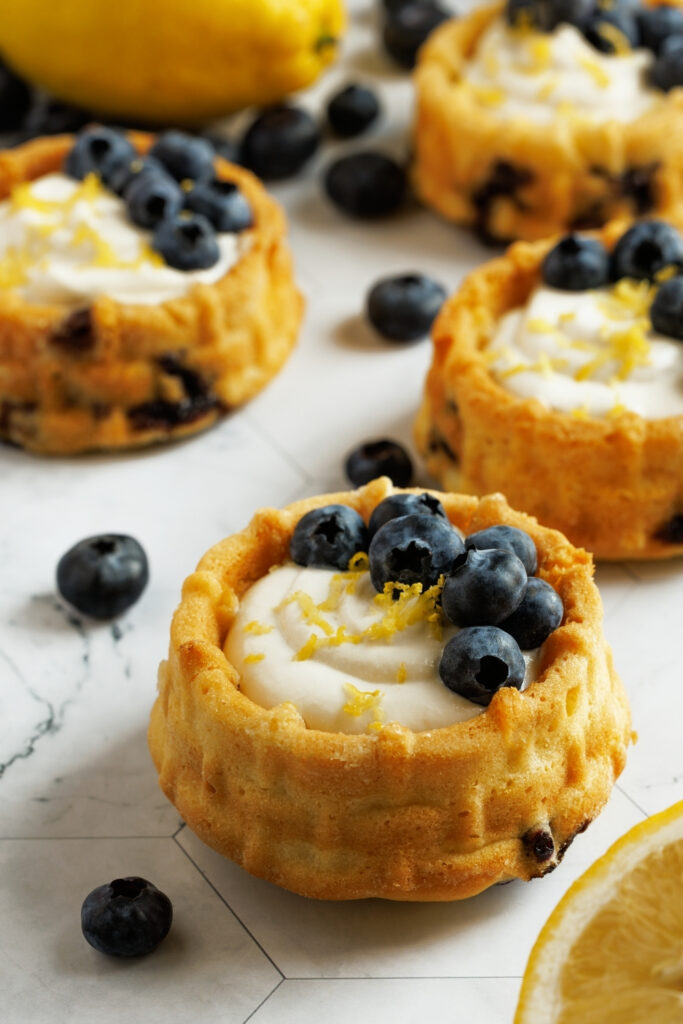 Blueberry Lemon Mini Bundt Cakes made with Lifeway Kefir and Farmer Cheese