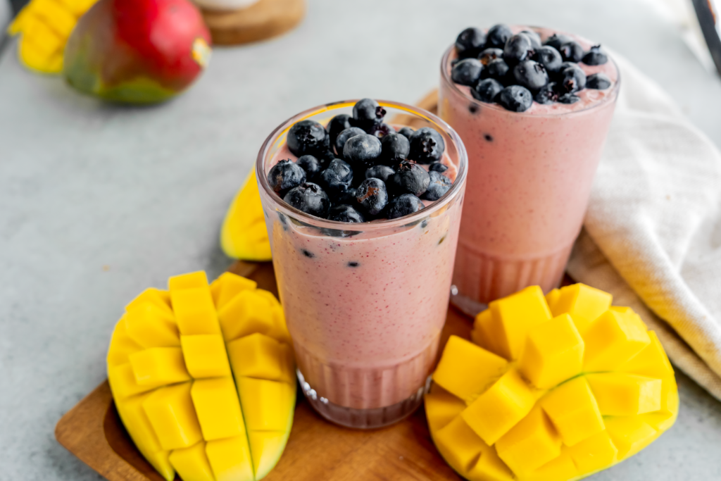 Blueberry Mango Kefir Smoothie made with Lifeway Kefir