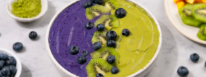 Blueberry Matcha Smoothie Bowl made with Lifeway Kefir