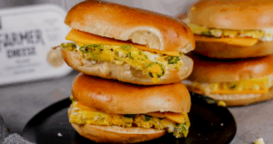 Breakfast Frittata Bagels Made with Lifeway
