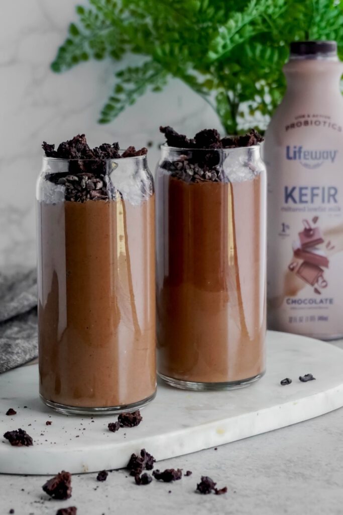 Brownie Batter Chocolate Smoothie made with Lifeway Kefir
