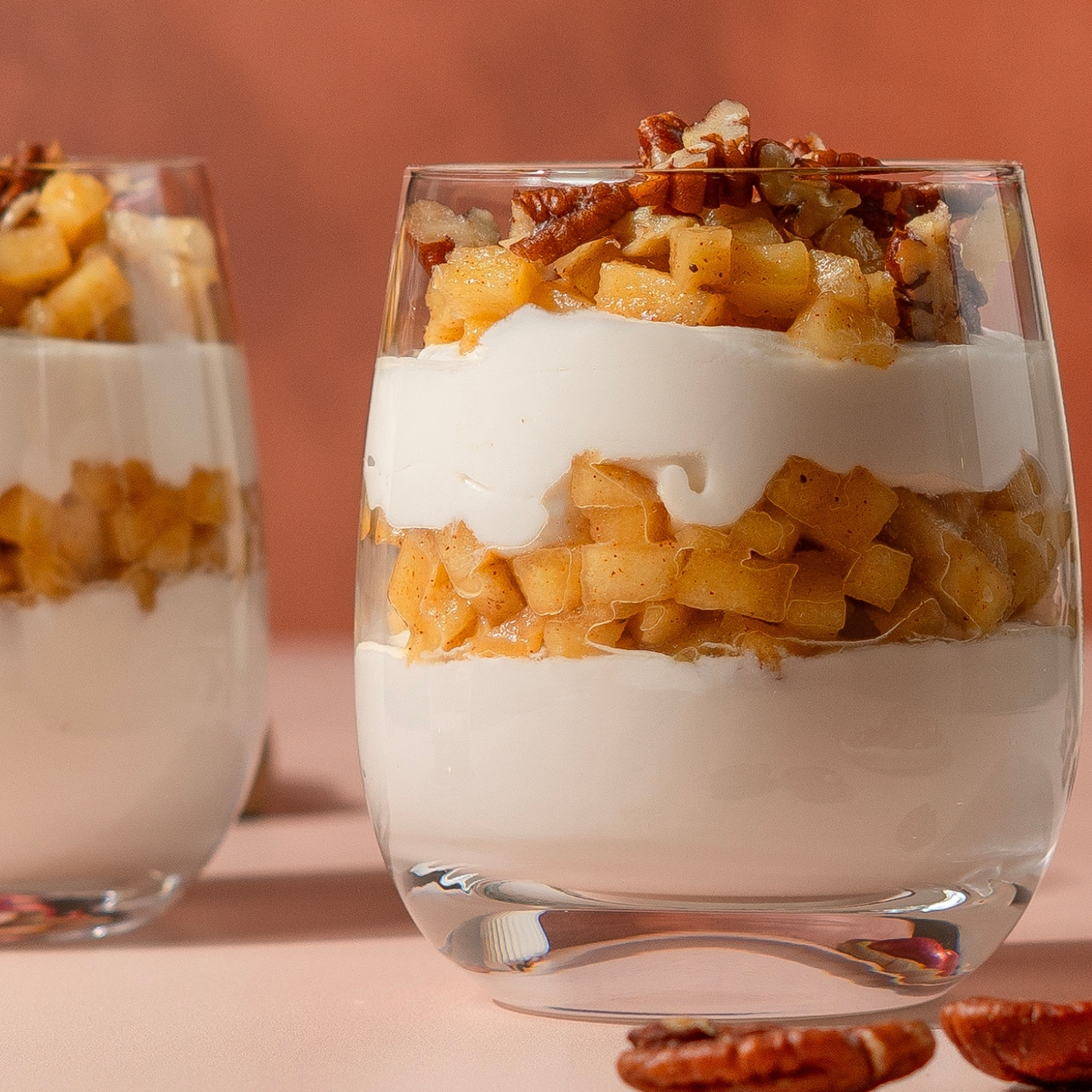 Butter Pecan Apple Parfaits - Made with Lifeway Farmer Cheese and Lifeway Kefir Butter 