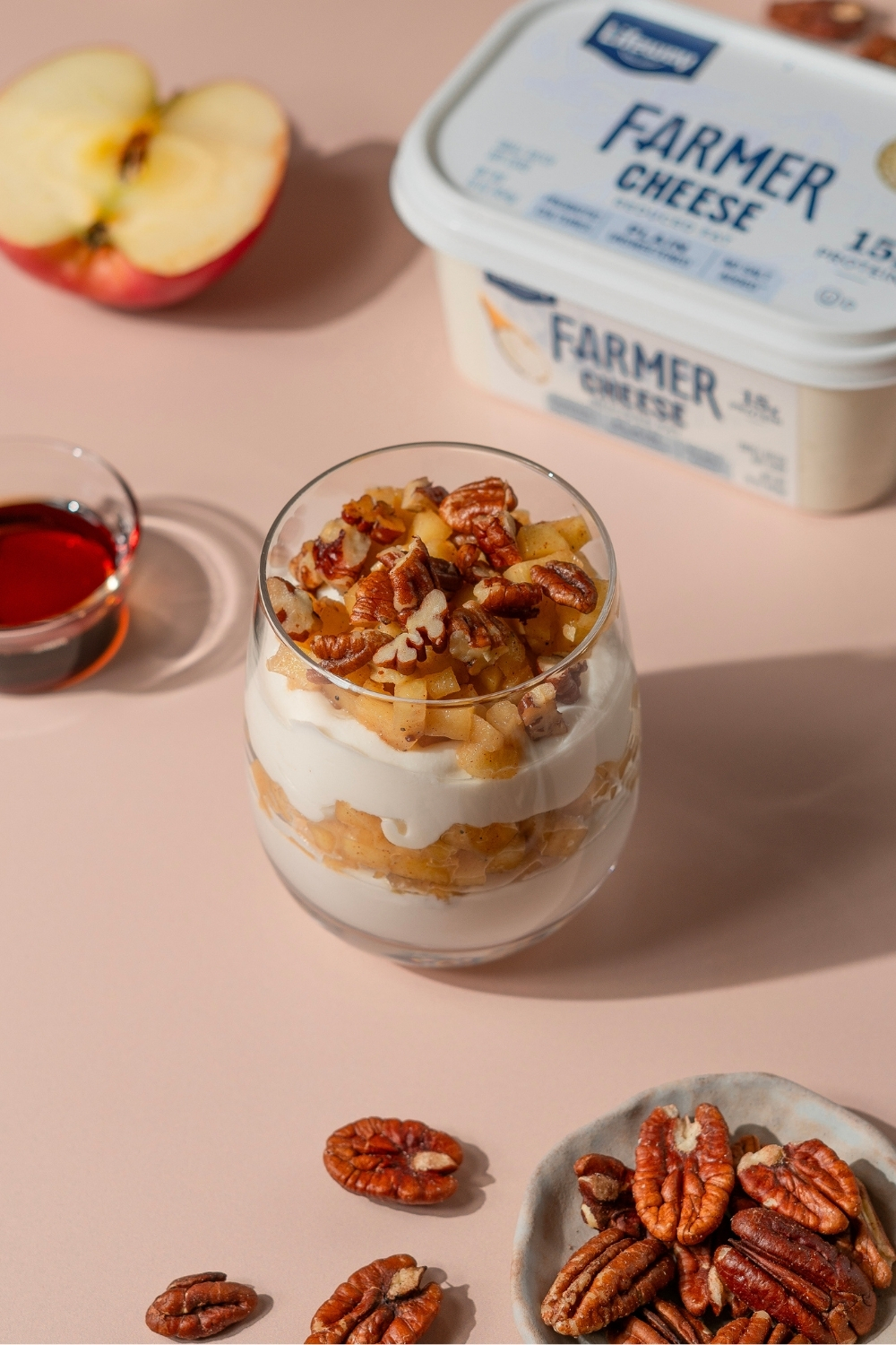 Butter Pecan Apple Parfaits - Made with Lifeway Farmer Cheese and Lifeway Kefir Butter 