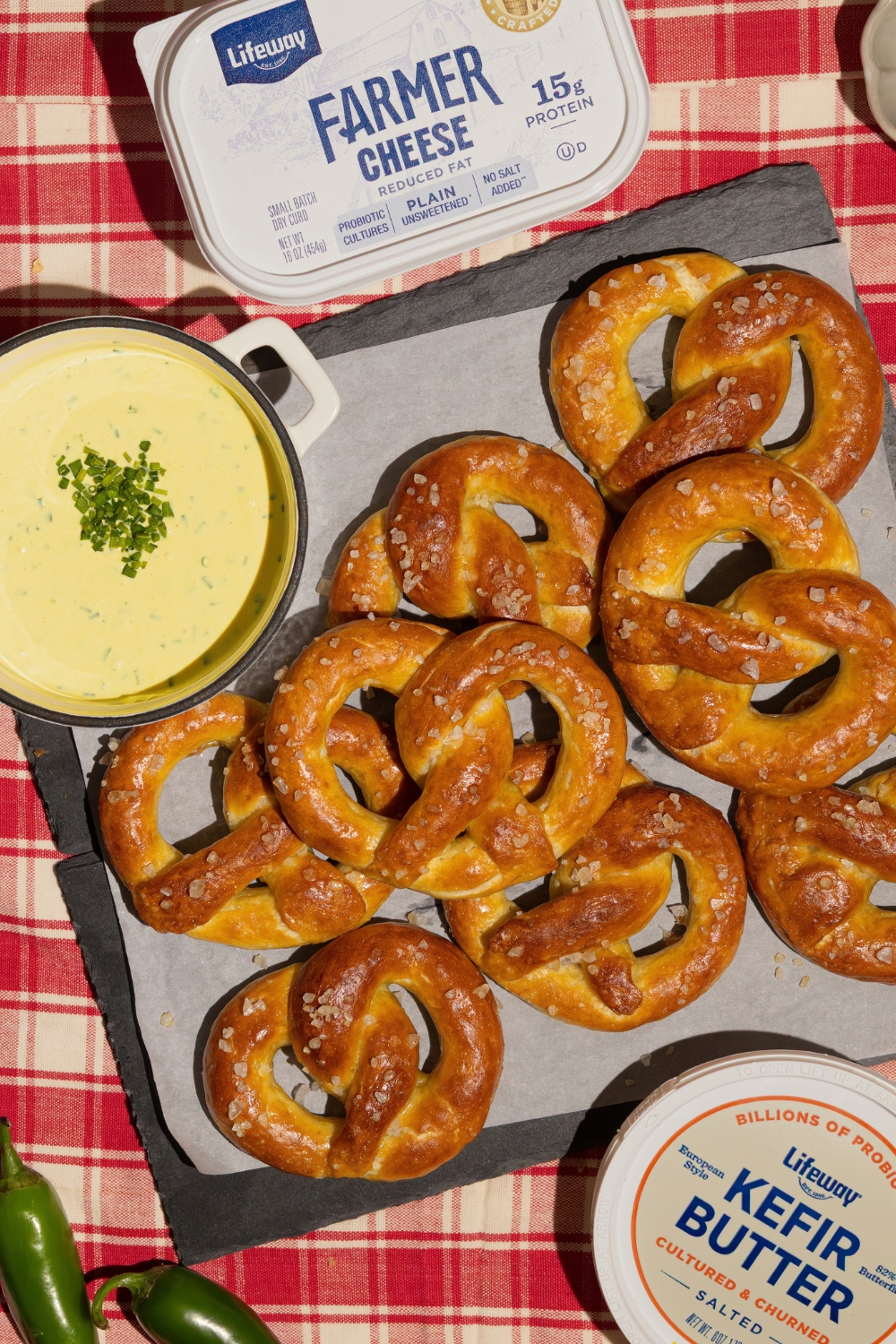 Buttered Pretzels with Farmer Cheese Dipping Sauce