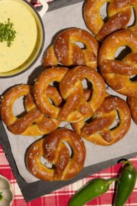 Buttered Pretzels with Farmer Cheese Dipping Sauce