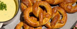 Buttered Pretzels with Farmer Cheese Dipping Sauce
