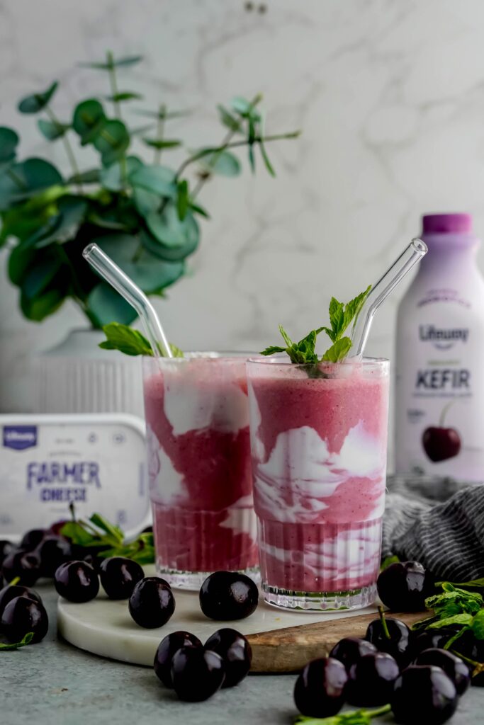 Cherry Dream Smoothie made with Lifeway Kefir