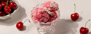 Cherry Pie Ice Cream made with Lifeway Kefir and Farmer Cheese