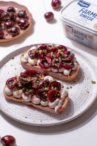 Cherry Pistachio Toast with Lifeway Farmer Cheese