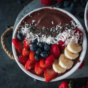Chocolate Acai Bowl made with Lifeway Kefir