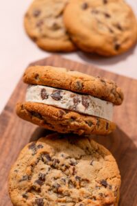 Chocolate Chip Ice Cream Sandwiches made with Lifeway Farmer Cheese