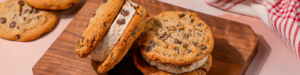 Chocolate Chip Ice Cream Sandwiches made with Lifeway Farmer Cheese