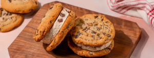Chocolate Chip Ice Cream Sandwiches made with Lifeway Farmer Cheese