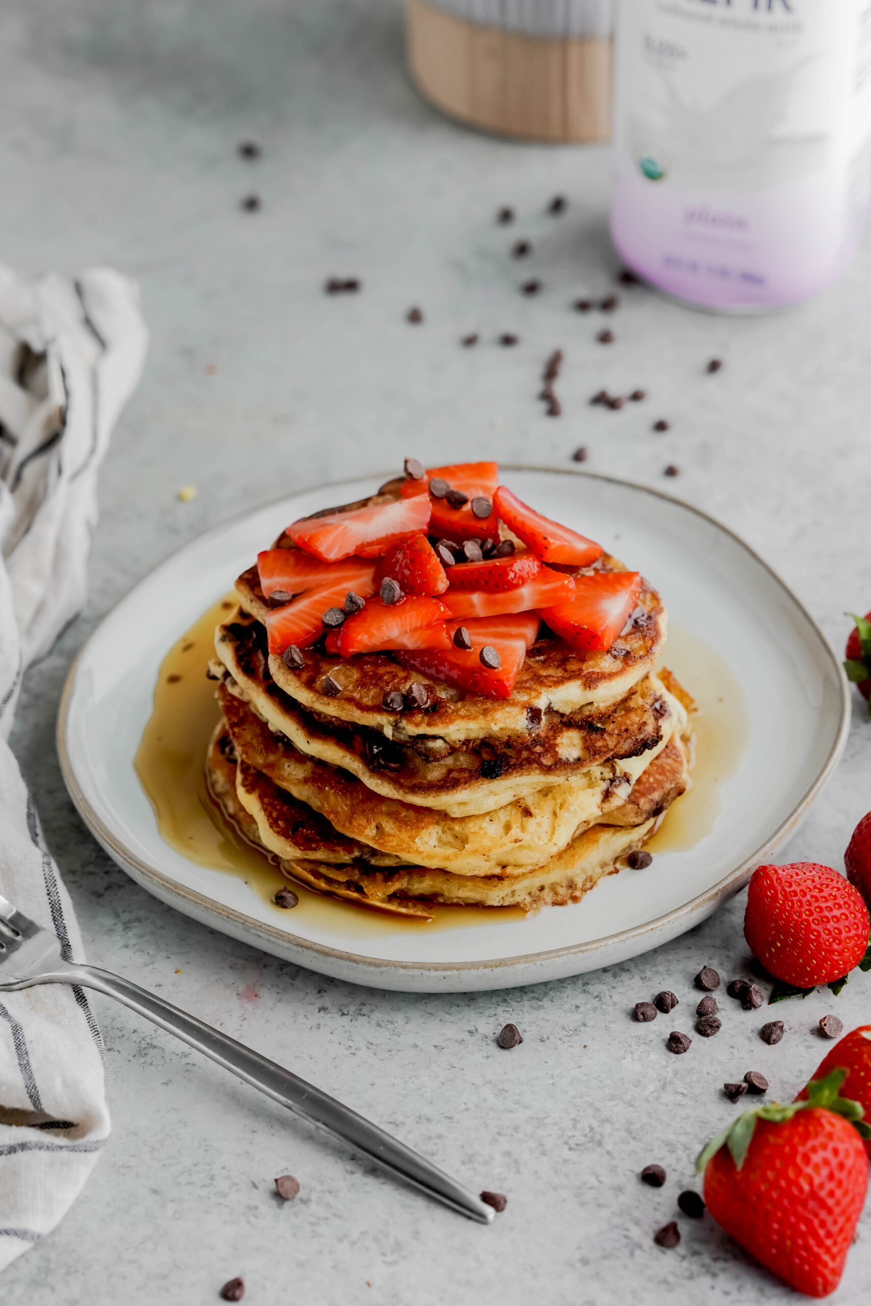 Chocolate Chip Kefir Pancakes made with Lifeway Kefir