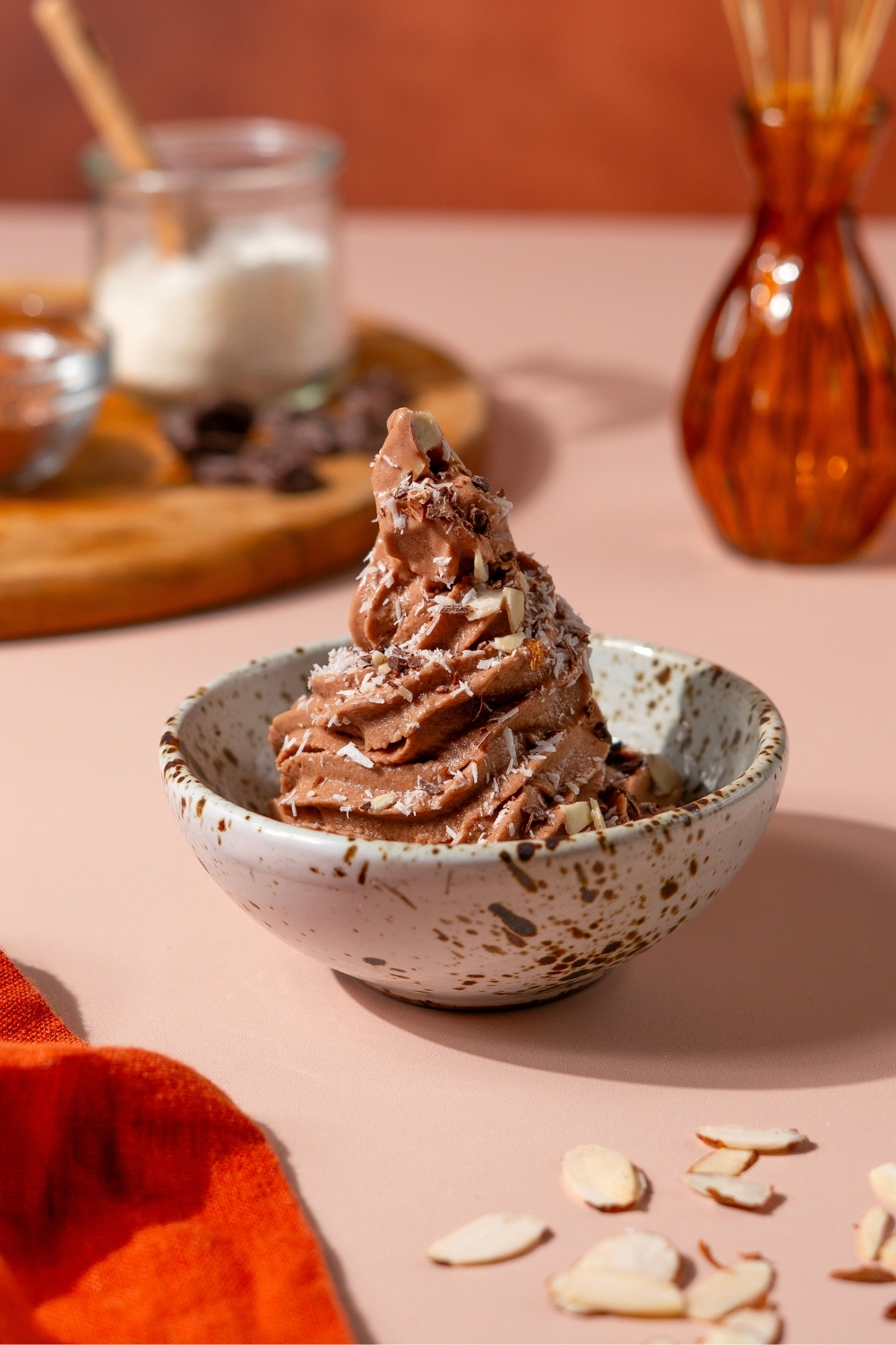 Chocolate Coconut Soft Serve Frozen Kefir Made with Lifeway Vanilla Kefir 