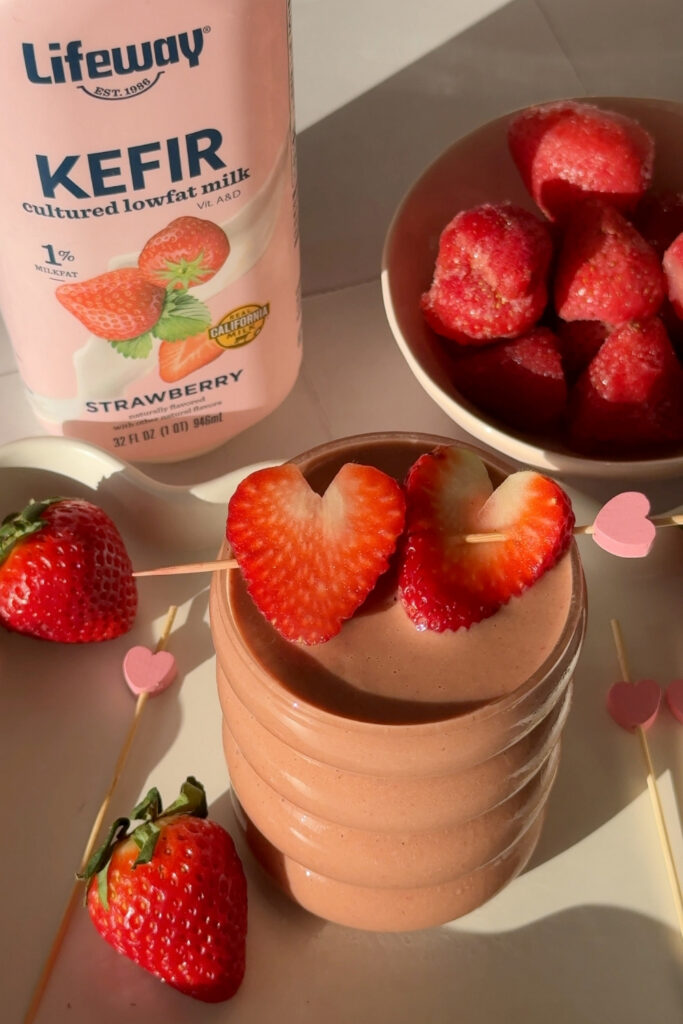Chocolate Covered Strawberry Smoothie made with Lifeway Kefir